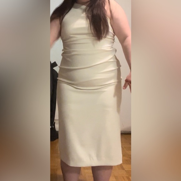 One Shoulder white midi dress - Picture 3 of 3